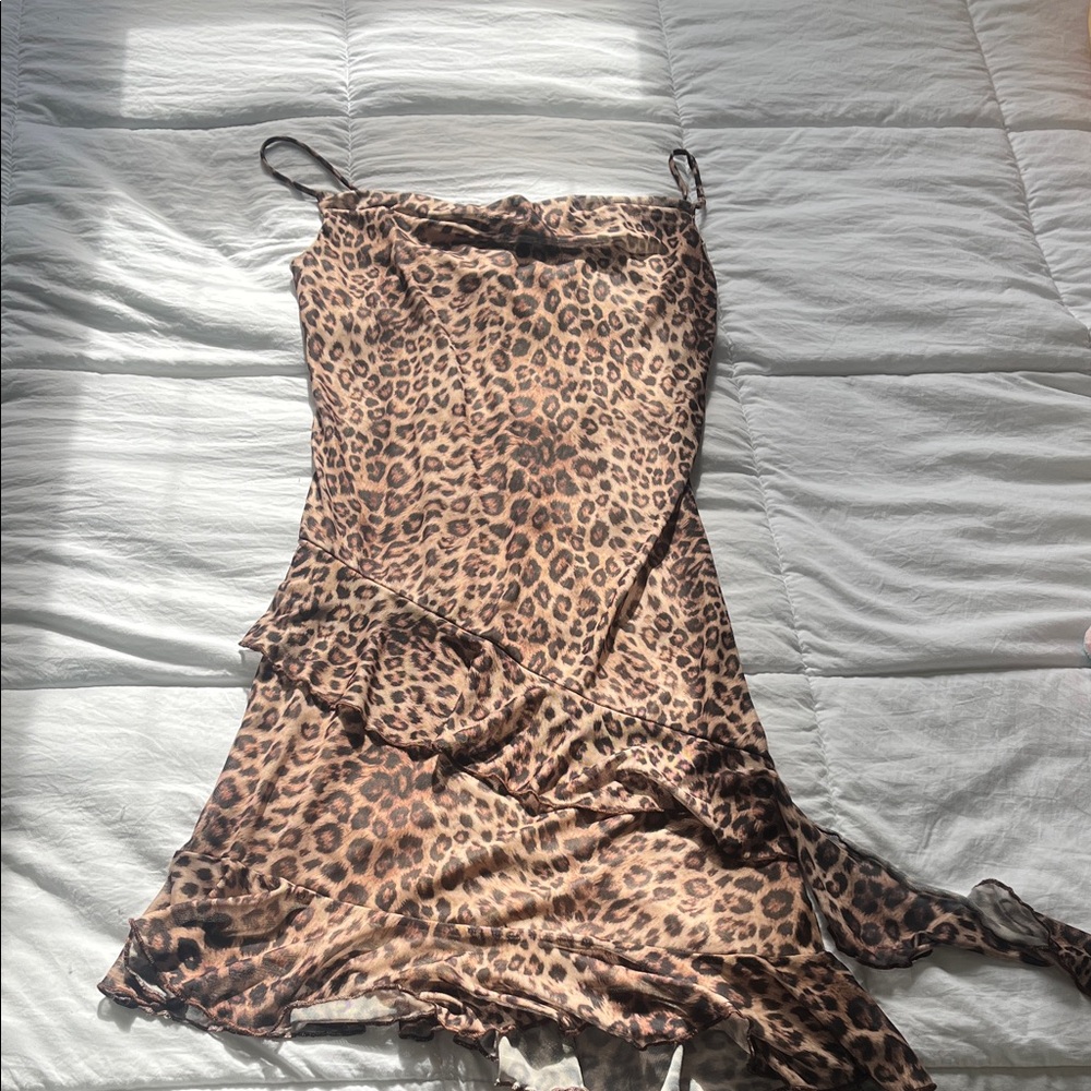 Caution To The Wind Leopard Slip Dress - Brown & Black